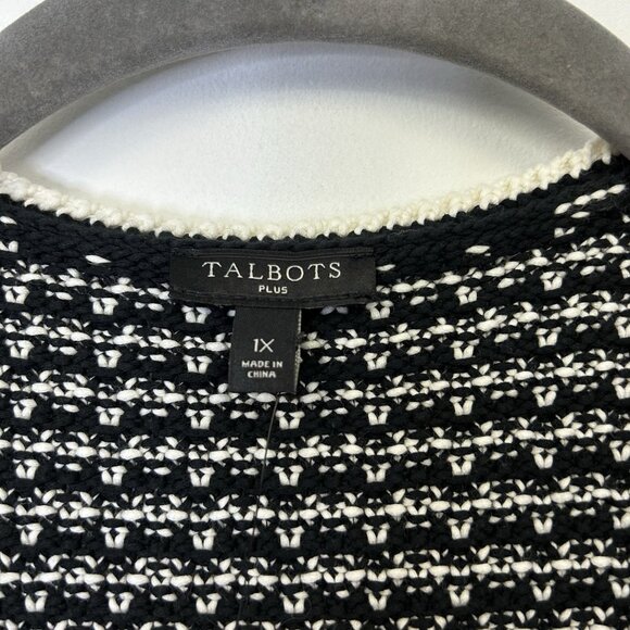 NEW Talbots Tweed Sweater Jacket Women's Size 1X Black White - Picture 4 of 9